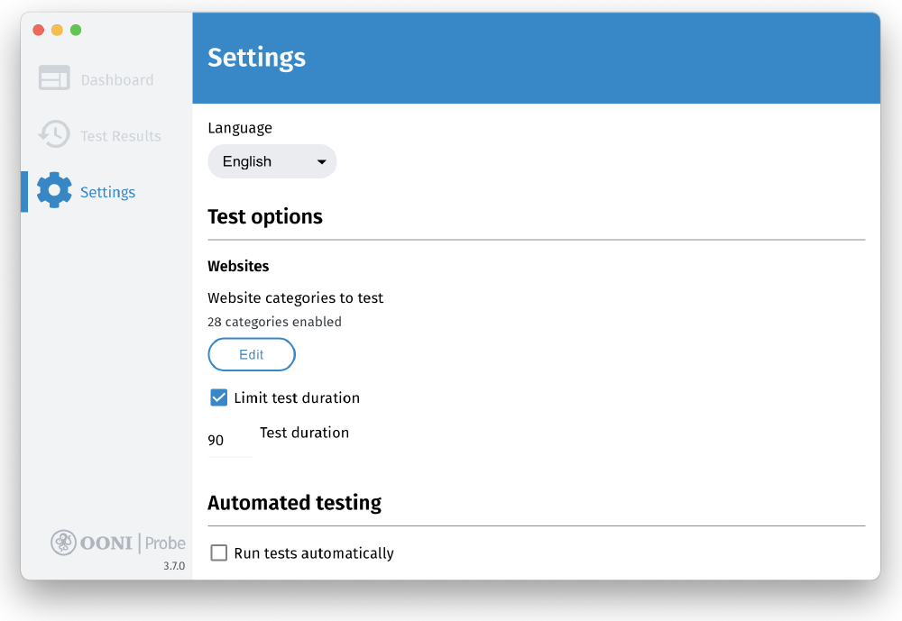 28 website categories enabled 28 website categories enabled