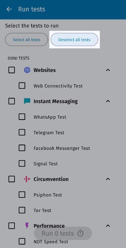 Deselect all tests Deselect all tests